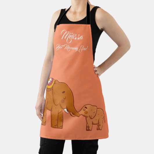 Tablier Fête des Mères Eléphants mignons. (Insitu)