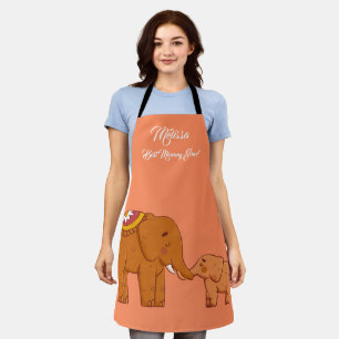Tablier Fête des Mères Eléphants mignons.