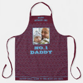 Tablier Fête des pères Maroon Zig Zag Nom Et Photo (Recto)