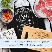 Tablier Fête des pères personnalisée unique, noir et blanc