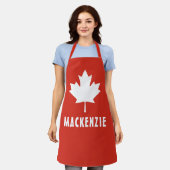 Tablier Fête du Canada Rouge Blanc Canadien Drapeau Maple  (Porté)