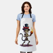 Tablier Fête du chat squelette (Porté)