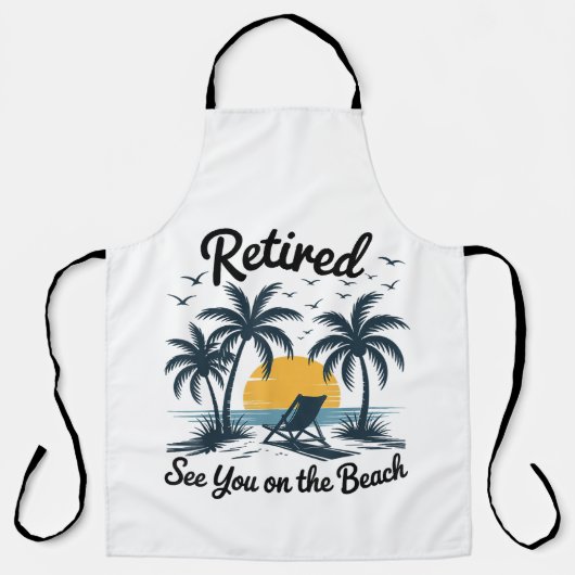 Tablier Fête Été Retraité À Vous Sur La Plage (Recto)