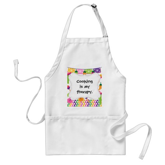 Tablier Fête mexicaine Sombrero Saguaro Peppers à la chaux (Devant)