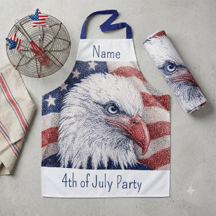 Tablier Fête patriotique américaine du 4 juillet aigle ble