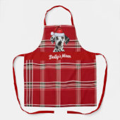Tablier Fête Rouge Blanc Plaid Chien dalmate Noël (Recto)