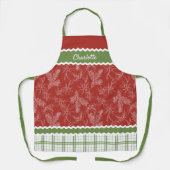 Tablier Fêtes De Noël Sur Mesure Holly Et Berry Motif (Recto)