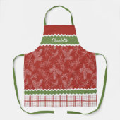 Tablier Fêtes De Noël Sur Mesure Holly Et Berry Motif (Recto)