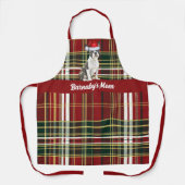 Tablier Fêtes Red Plaid Boston Terrier Dog Noël (Recto)