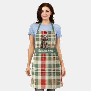 Tablier Fêtes Rouge Vert Plaid Bergamasco Chien Noël