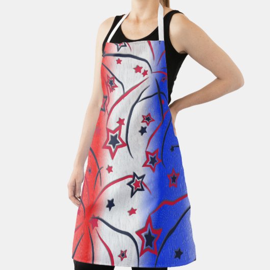 Tablier Feu d'artifice en bleu blanc rouge (Insitu)
