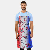 Tablier Feu d'artifice en bleu blanc rouge (Porté)