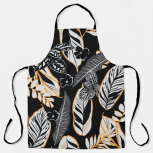 Tablier Feuillage de nuit tropical : Motif Vintage foncé