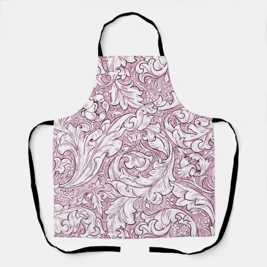 Tablier Feuillage orné rose rose (Recto)