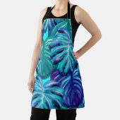 Tablier Feuillage tropical Turquoise Bleu vert et noir (Insitu)