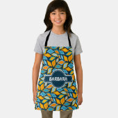 Tablier Feuille Blue Orange Minimal Motif (Insitu)