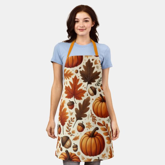 Tablier feuille/citrouille/cavernes Automne (Porté)
