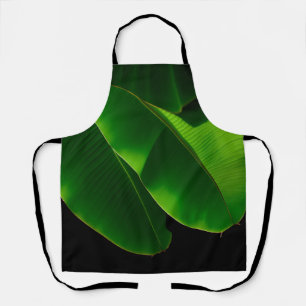 Tablier Feuille de bananier verte vibrante Tropical rappro