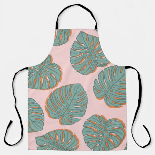 Tablier Feuille de Monstera : Motif Vintage tropical