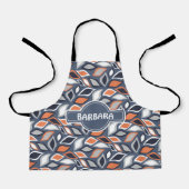 Tablier Feuille gris orange Motif minimal (Recto)