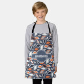 Tablier Feuille gris orange Motif minimal (Porté)