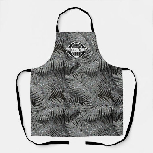 Tablier Feuille Motif Sparkling Palm Silver ID831 (Recto)