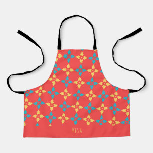 Tablier Feuille Peach Blue Minimal Motif