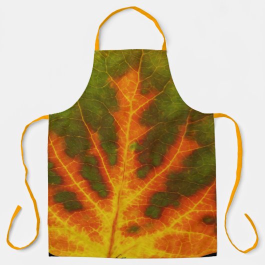 Tablier Feuille vert orange et jaune d'Aspen #1 (Recto)