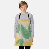 Tablier Feuilles Abstraites Verdure Illustration Jaune (Porté)