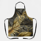 Tablier Feuilles Black Gold Tropical Palm (Recto)