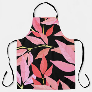 Tablier Feuilles botaniques, motif sans couture colorée.
