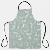 Tablier Feuilles botaniques verts turquoises (Recto)