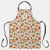 Tablier Feuilles d'aquarelle orange d'automne (Recto)