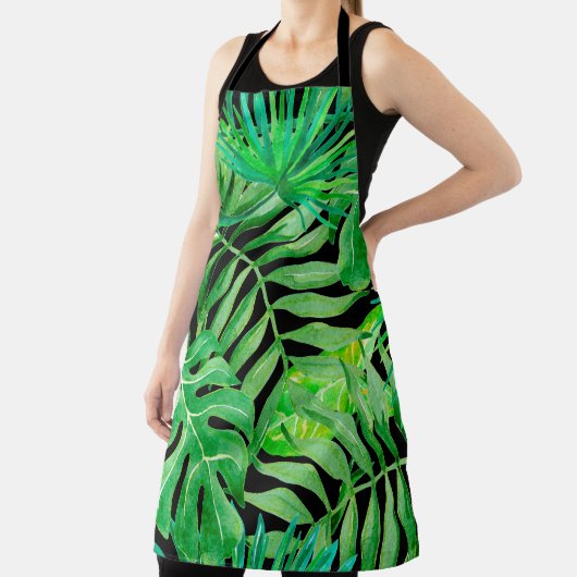 Tablier Feuilles d'aquarelle tropicale : Élégance transpar (Insitu)
