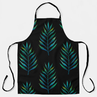 Tablier Feuilles d'aquarelle verte sur un arrière - plan n
