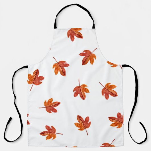 Tablier Feuilles d'automne aquarelle main tirée (Recto)