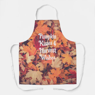 Tablier Feuilles d'automne Baisers de citrouille & Vœux de