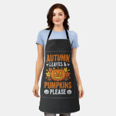 Tablier Feuilles d'automne Citrouille Halloween Design (Porté)