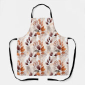 Tablier Feuilles d'automne de Terracotta et de Bourgogne | (Recto)