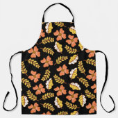 Tablier Feuilles d'automne en chute chaude avec fleurs (Recto)