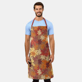 Tablier Feuilles d'automne florales sans joint Motif Apron (Porté)
