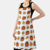 Tablier Feuilles d'automne : Motif Citrouille à main (Insitu)