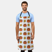Tablier Feuilles d'automne : Motif Citrouille à main (Porté)