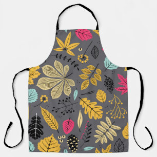 Tablier Feuilles d'automne : Motif foncé sans couture