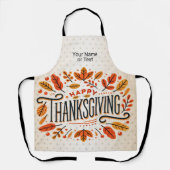 Tablier Feuilles de automne orange bon thanksgiving (Recto)