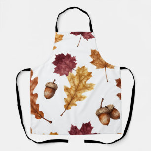 Tablier Feuilles de chêne d'automne Motif aquarelle