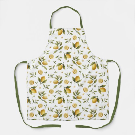 Tablier Feuilles de citron Fleurs (Recto)