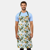 Tablier feuilles de fleurs blanches d'agrumes vibrants Été (Porté)