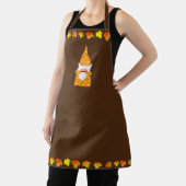 Tablier Feuilles de Gnome mignonne et d'automne sur Brown (Insitu)