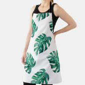 Tablier Feuilles de Monstera. Motif d'illustration tropica (Insitu)